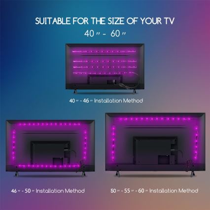 Aigostar - SET 4x LED RGB Dimmable strip 0,5m LED/2,5W/5V IP65 + RC