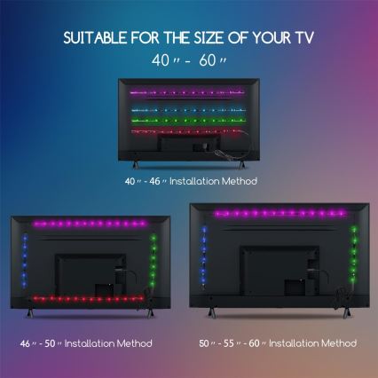 Aigostar - SET 4x LED RGB Dimmable strip 0,5m LED/2,5W/5V IP65 + RC