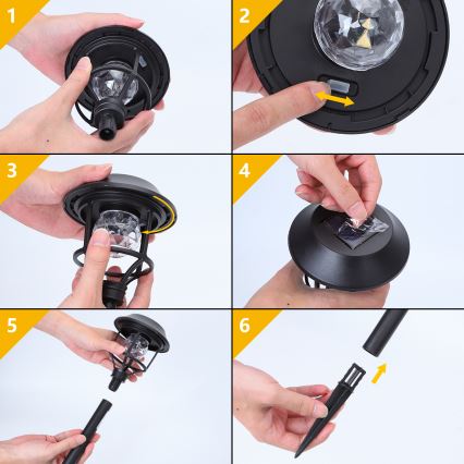 Aigostar - SET 4x LED RGB Solar lamp LED/0,2W/2V 40 mAh IP44