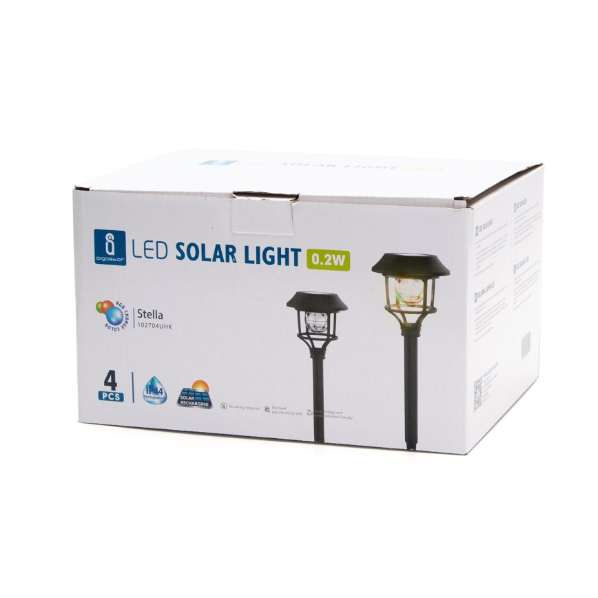 Aigostar - SET 4x LED RGB Solar lamp LED/0,2W/2V 40 mAh IP44
