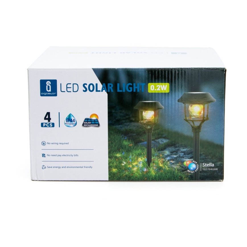 Aigostar - SET 4x LED RGB Solar lamp LED/0,2W/2V 40 mAh IP44