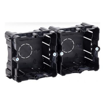 Aigostar - Set of 2 mounting boxes for recessed installation, black