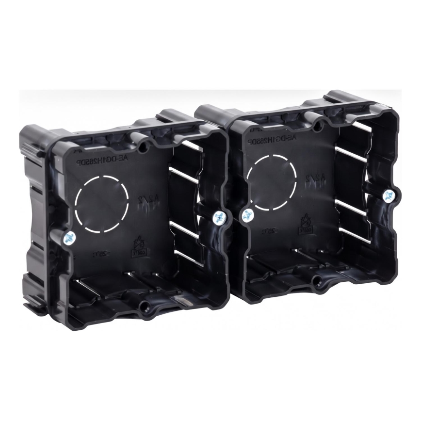Aigostar - Set of 2 mounting boxes for recessed installation, black