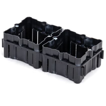 Aigostar - Set of 2 mounting boxes for recessed installation, black