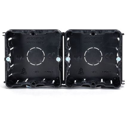 Aigostar - Set of 2 mounting boxes for recessed installation, black