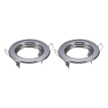 Aigostar - Set of 2 trim frames for GU10 recessed downlights, Ø 8 cm, polished chrome