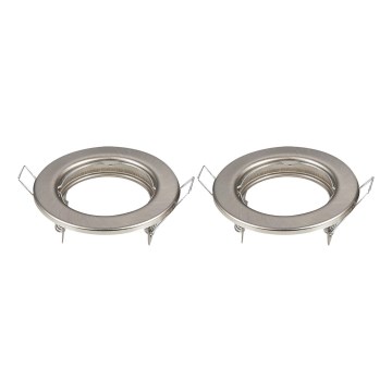 Aigostar - Set of 2 trim rings for GU10 recessed downlights, Ø 8 cm, matte chrome