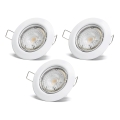 Aigostar - Set of 3 LED recessed downlights 1x GU10/4.5W/230V 3000K White