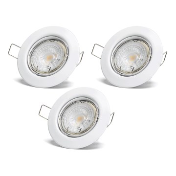 Aigostar - Set of 3 LED recessed downlights 1x GU10/4.5W/230V 3000K White