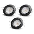 Aigostar - Set of 3 LED recessed downlights 1x GU10 / 4.5W / 230V 4000K Black