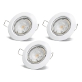 Aigostar - Set of 3 LED recessed downlights 1x GU10/4.5W/230V 4000K white