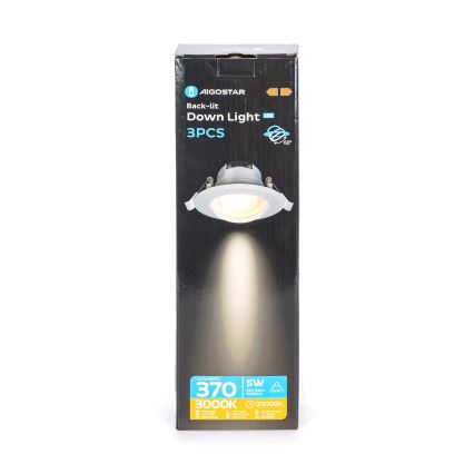 Aigostar - Set of 3 LED recessed downlights LED/5W/230V 3000K dia. 8.5 cm white