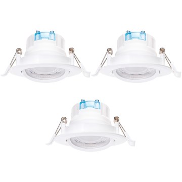 Aigostar - Set of 3 LED recessed downlights LED/5W/230V 4000K Ø 8.5 cm white