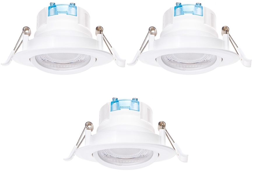 Aigostar - Set of 3 LED recessed downlights LED/5W/230V 4000K Ø 8.5 cm white