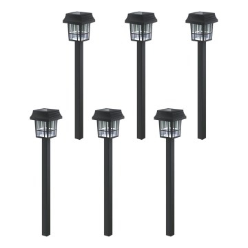 Aigostar - Set of 6 LED Solar Lights LED/2V 6500K IP44 40 mAh Black