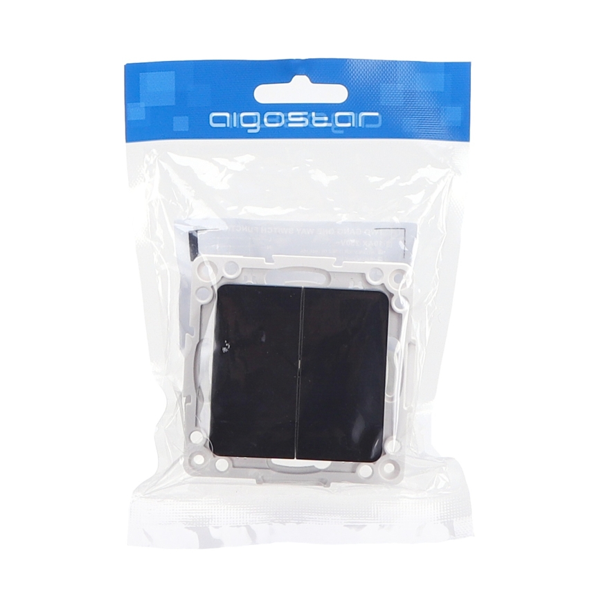 Aigostar - Single-gang frameless switch No. 6, black