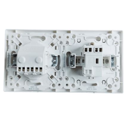 Aigostar - Single-gang switch No. 1 and SCHUKO 250V socket with frame, white