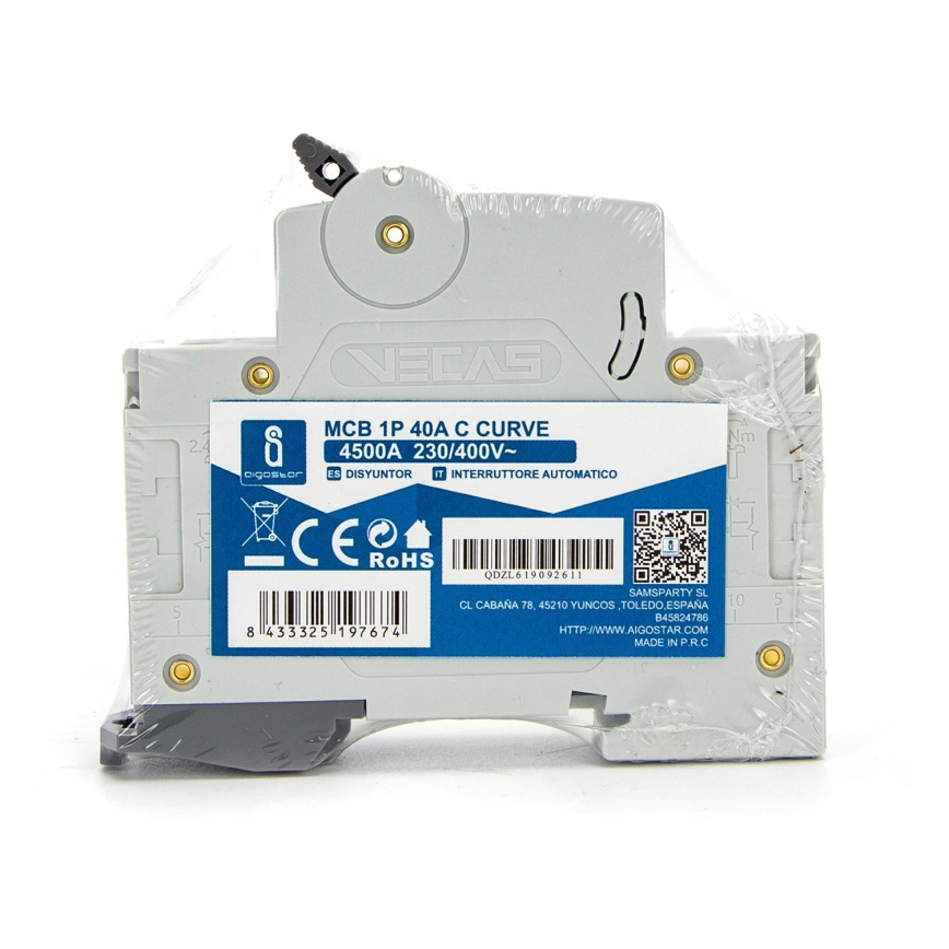 Aigostar - Single-phase circuit breaker 1P-40A-C 230-400V