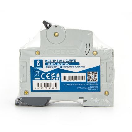 Aigostar - Single-phase circuit breaker 1P-63A-C 230-400V