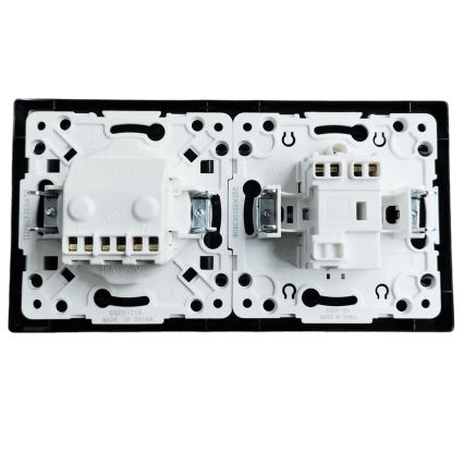 Aigostar - Single-pole 1-gang switch and 230V SCHUKO socket with frame, black