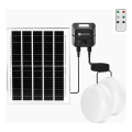 Aigostar - Solar LED Ceiling Light with Sensor, 2xLED/70W/3.7V 12,000 mAh, IP65, with Remote Control