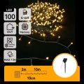Aigostar - Solar LED Christmas String Lights, 100 LEDs / 8 functions, 12 m, IP65, warm white, 800 mAh