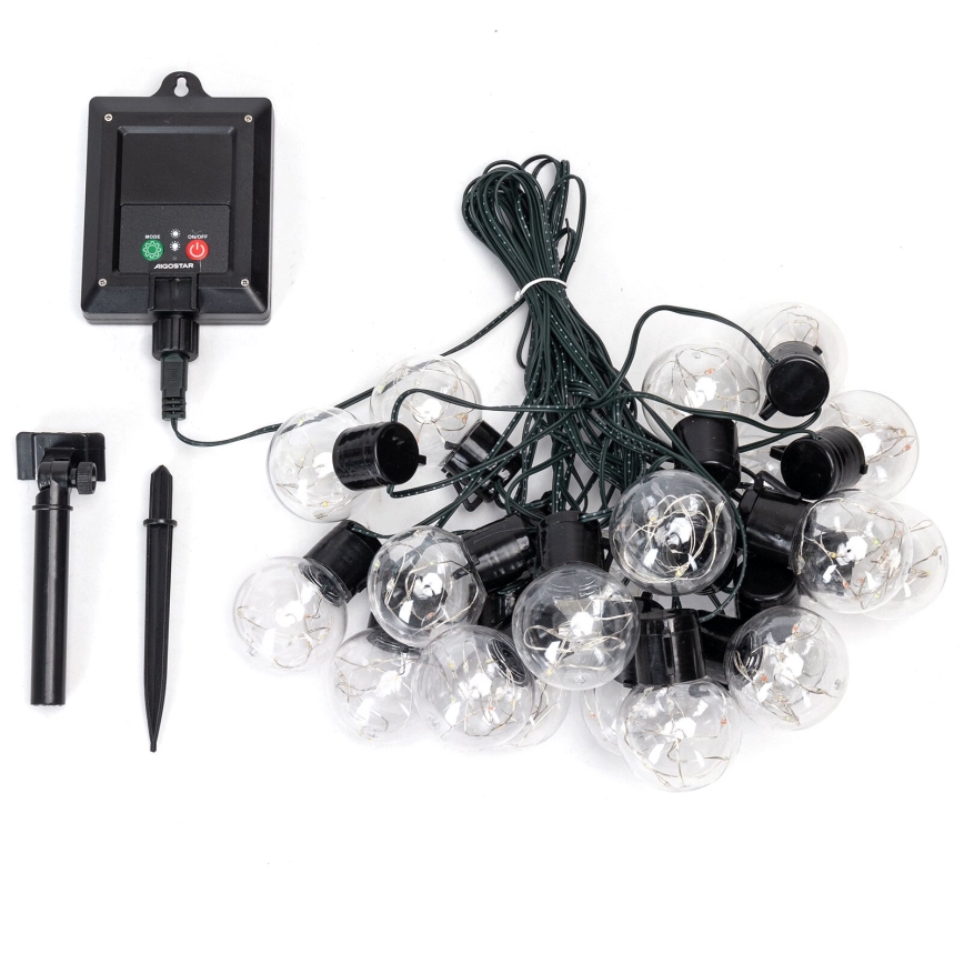 Aigostar - Solar LED Christmas string lights, 20 LEDs, 8 functions, 11.5 m, IP65, multicolor