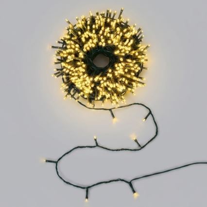 Aigostar - Solar LED Christmas String Lights, 200 LEDs / 8 Modes, 22 m, IP65, Warm White, 800 mAh