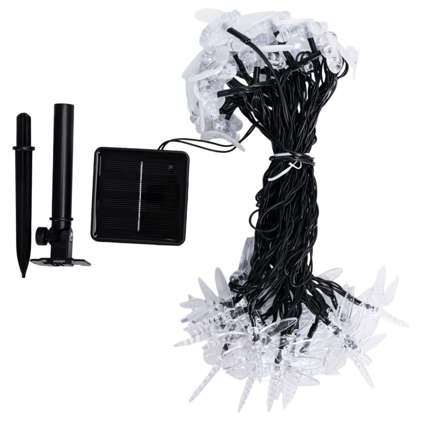 Aigostar - LED Solar Decorative String Lights, 50 LEDs / 8 Modes, 10 m, 800 mAh, IP65, Cool White