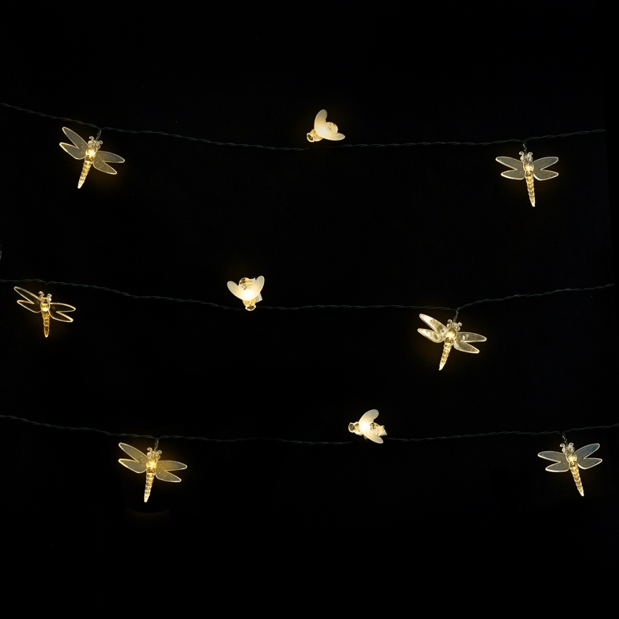 Aigostar - Solar LED Decorative String Lights, 50 LEDs / 8 Modes, 10 m, 800 mAh, IP65, Warm White