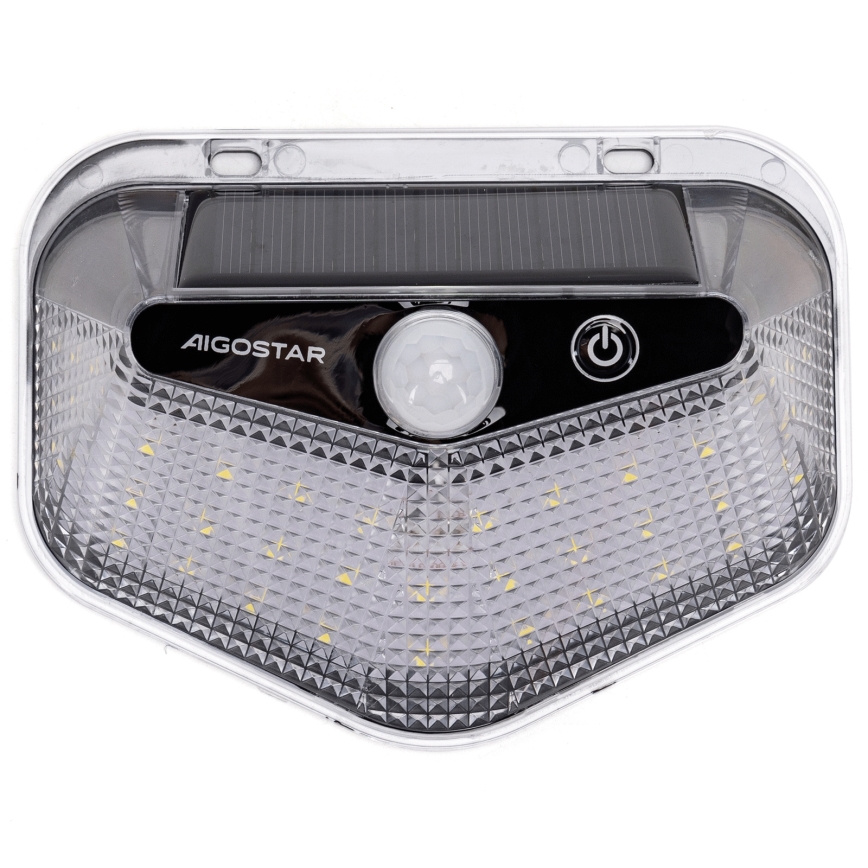 Aigostar - Solar LED Light with Sensor 3.7V 6500K 500mAh IP65 Black