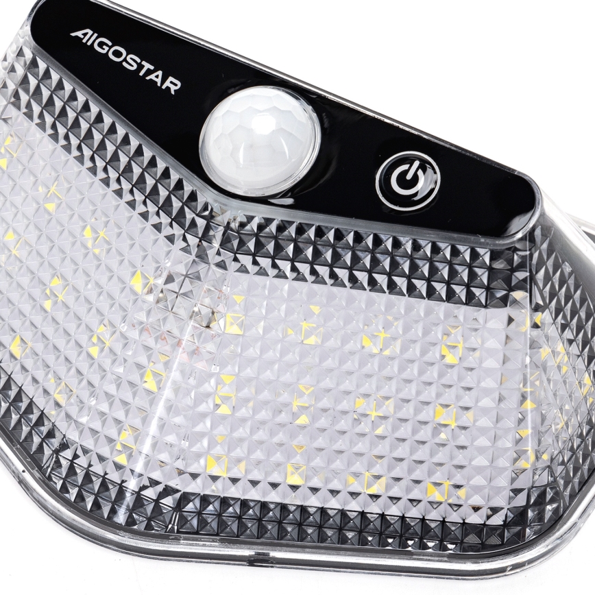 Aigostar - Solar LED Light with Sensor 3.7V 6500K 500mAh IP65 Black