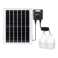 Aigostar - Solar LED pendant light with sensor 2xLED/70W/12V 12000 mAh 6500K IP65 Ø12 cm + remote control