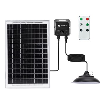 Aigostar - Solar LED Pendant Light with Sensor, 70W / 12V, 6000 mAh Battery, 6500K Daylight, Ø 23.5 cm + Remote Control