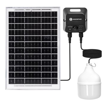 Aigostar - Solar LED Pendant Light with Sensor LED/70W/12V 6000 mAh 6500K IP65 Ø 12 cm + remote control