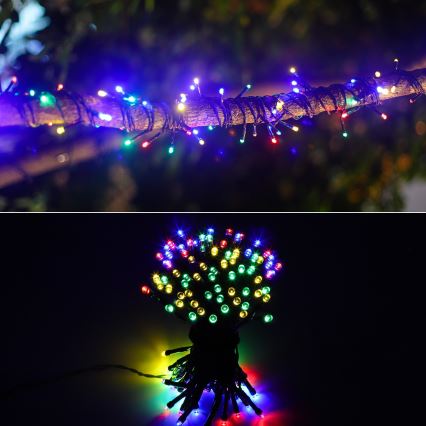 Aigostar - Solar LED String, 100 LEDs, 8 Modes, 12 m, IP65, Multicolor