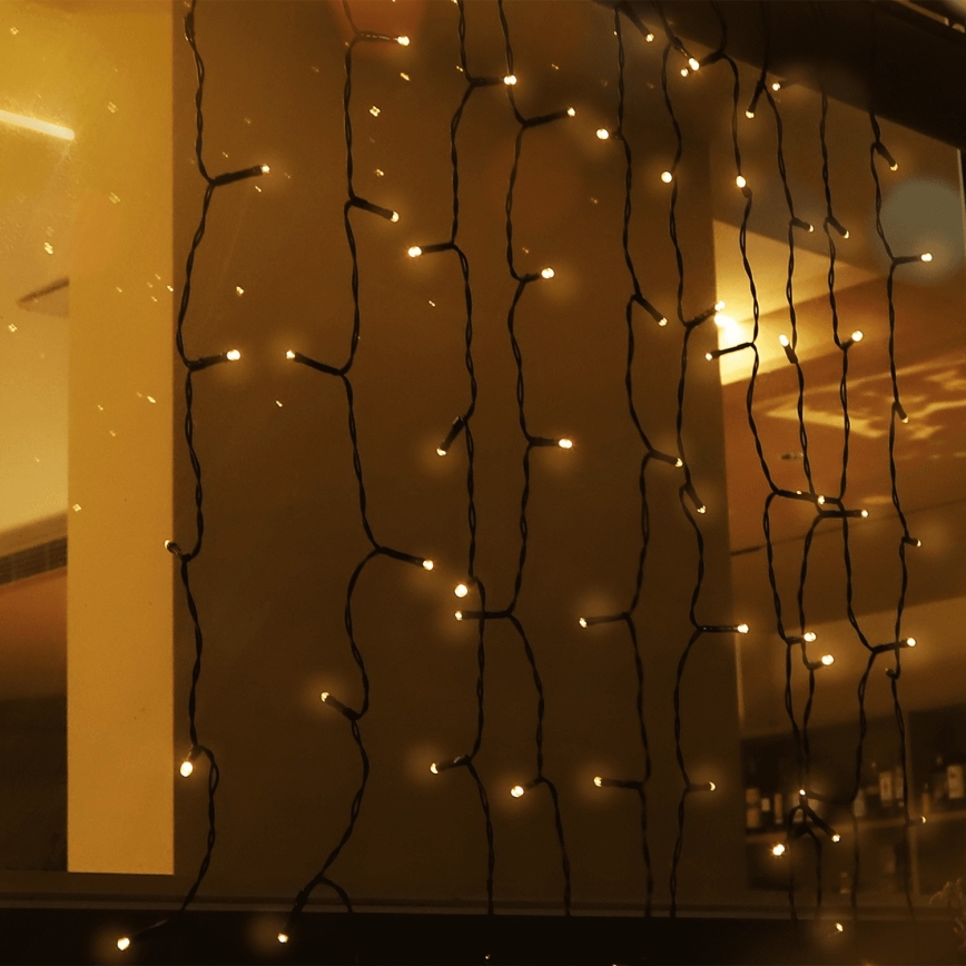 Aigostar - Solar LED String Lights 100 LEDs / 8 Modes 4×1 m IP65 Warm White 800 mAh