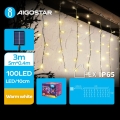 Aigostar - Solar LED String Lights 100 LEDs / 8 functions, 8x0.4 m, IP65, Warm White, 800 mAh