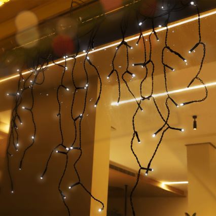 Aigostar - Solar LED String Lights, 100 LEDs, 8 Lighting Modes, 8 x 0.6 m, 500 mAh, IP65, Cool White