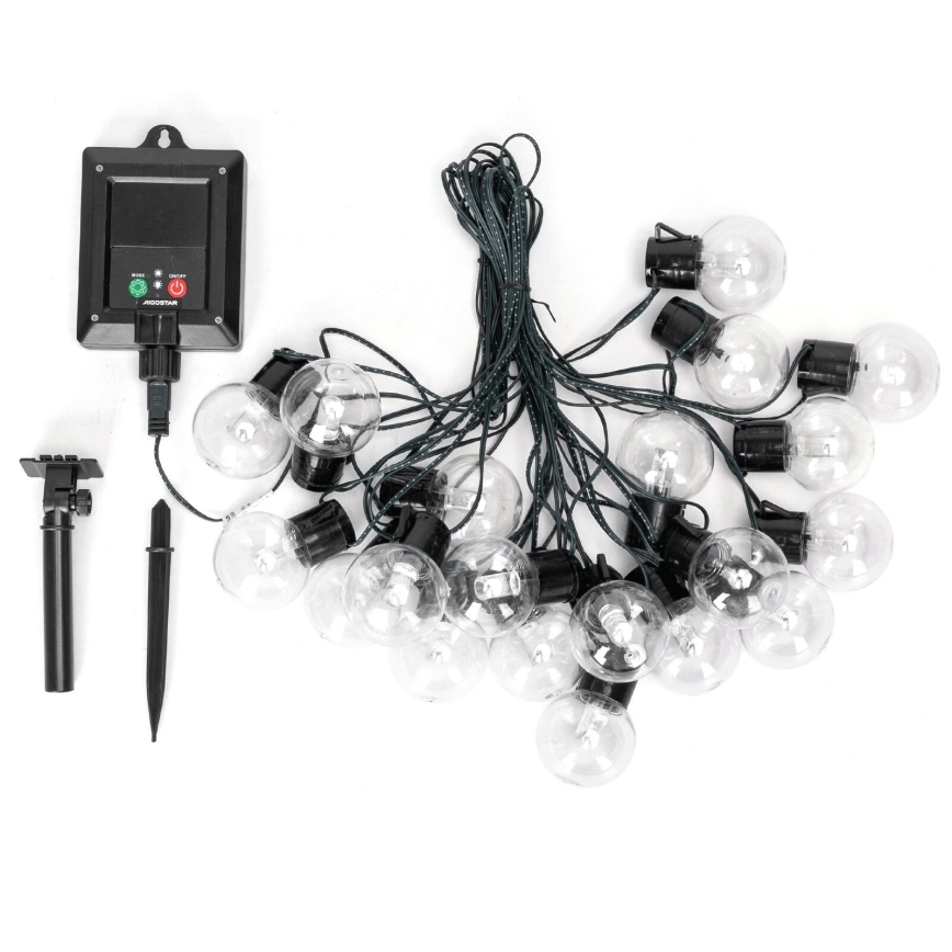 Aigostar - Solar LED String Lights, 20 LEDs / 8 modes, 11.5 m, IP65, Multicolor