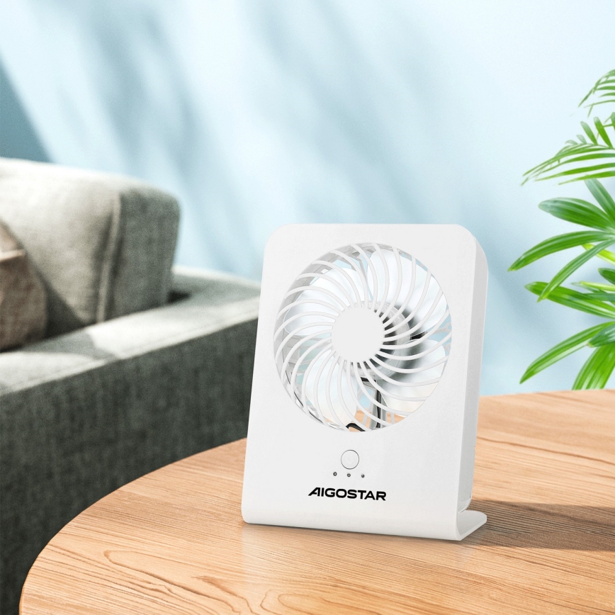 Aigostar - Table fan 5W/5V white