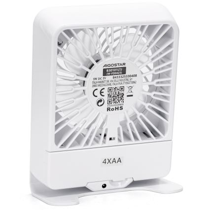 Aigostar - Table fan 5W/5V white