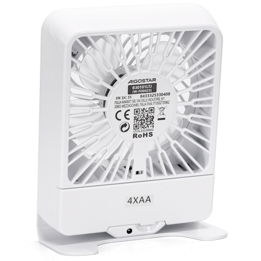 Aigostar - Table fan 5W/5V white
