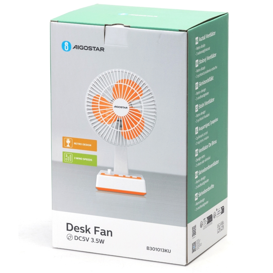 Aigostar - Table fan 6W/USB