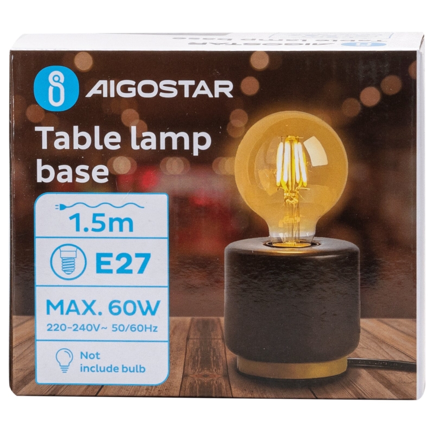 Aigostar - Table lamp 1xE27/60W/230V black