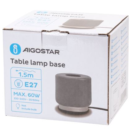 Aigostar - Table lamp 1xE27/60W/230V grey