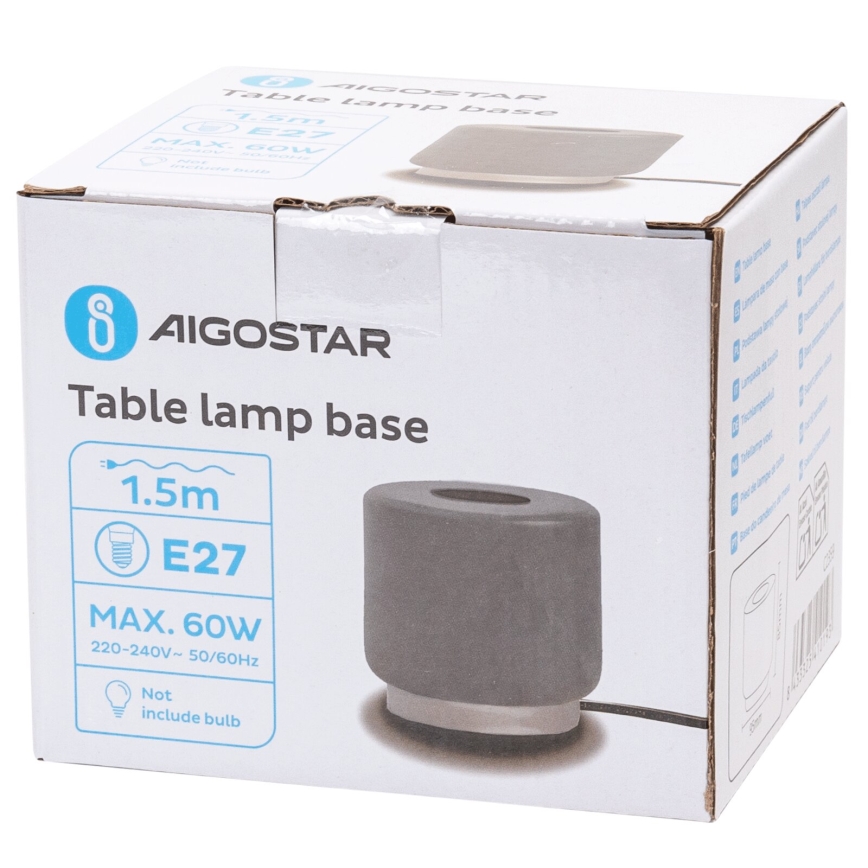 Aigostar - Table lamp 1xE27/60W/230V grey