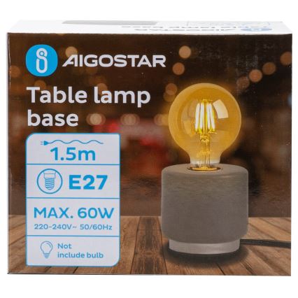 Aigostar - Table lamp 1xE27/60W/230V grey