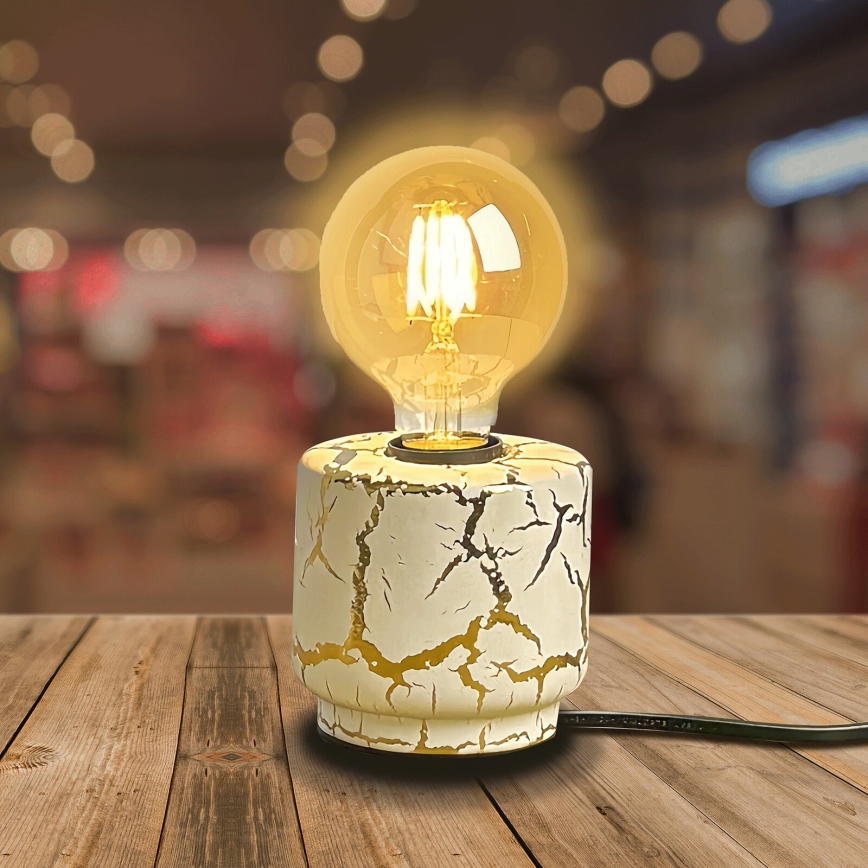 Aigostar - Table lamp 1xE27/60W/230V white/gold