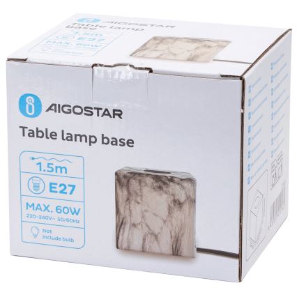 Aigostar - Table lamp 1xE27/60W/230V white/grey